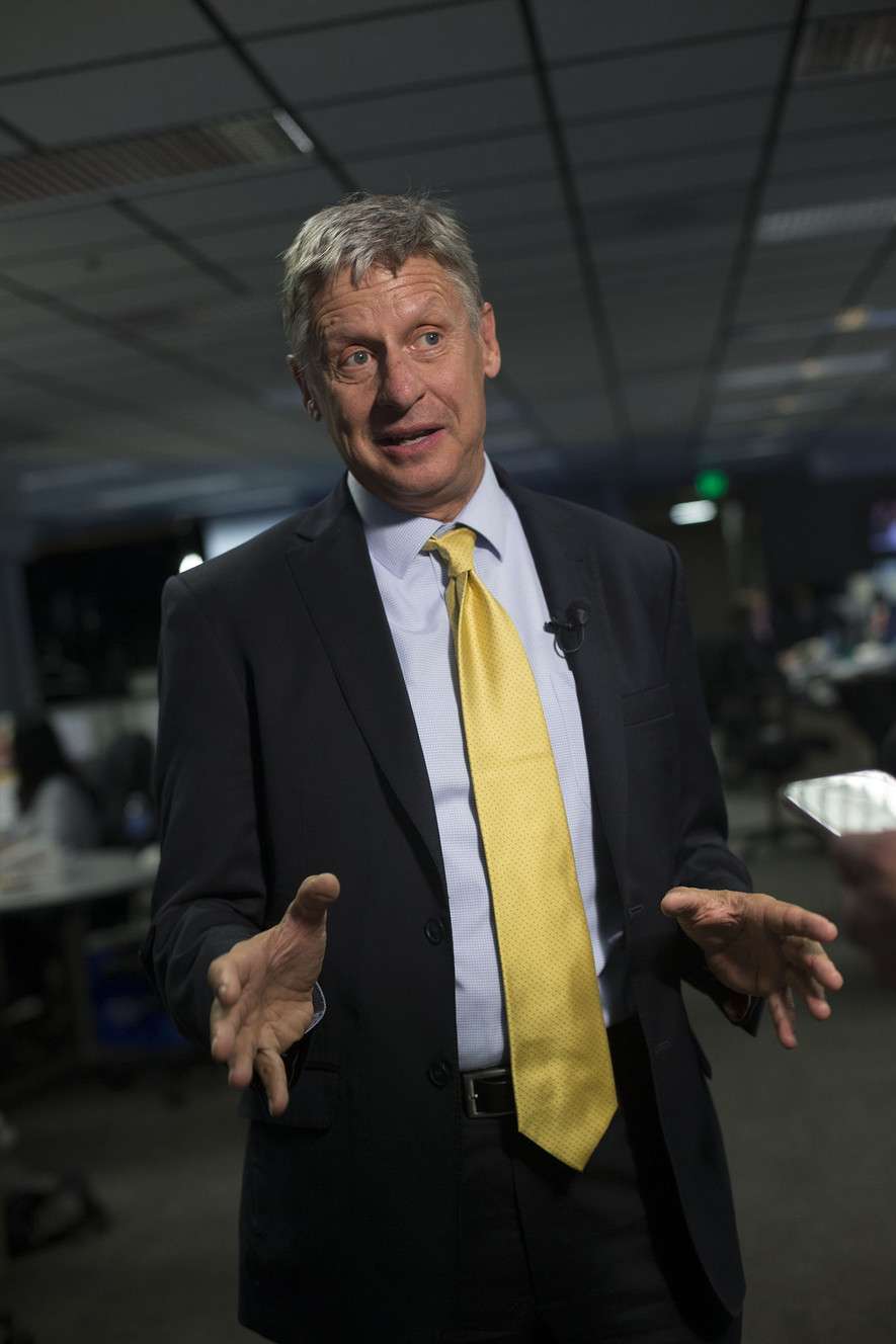 Libertarian presidential candidate Gary Johnson speaks to Deseret News, KSL-TV and KSL Radio reporters at the Triad Center in Salt Lake City on Wednesday, Oct. 12, 2016. (Photo: Laura Seitz, Deseret News)