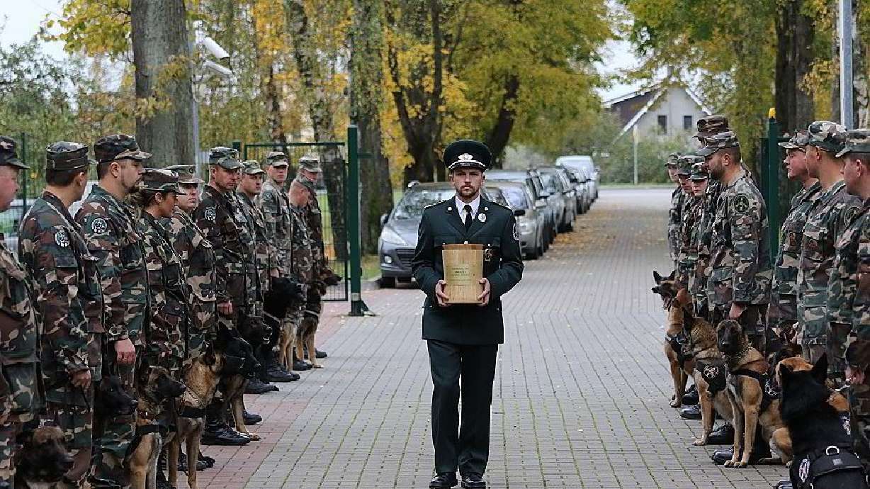 Lithuanian police dog killed in action gets official burial