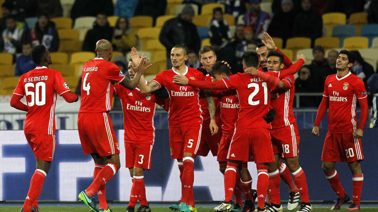 Benfica beats Dynamo Kiev 2-0 in Champions League