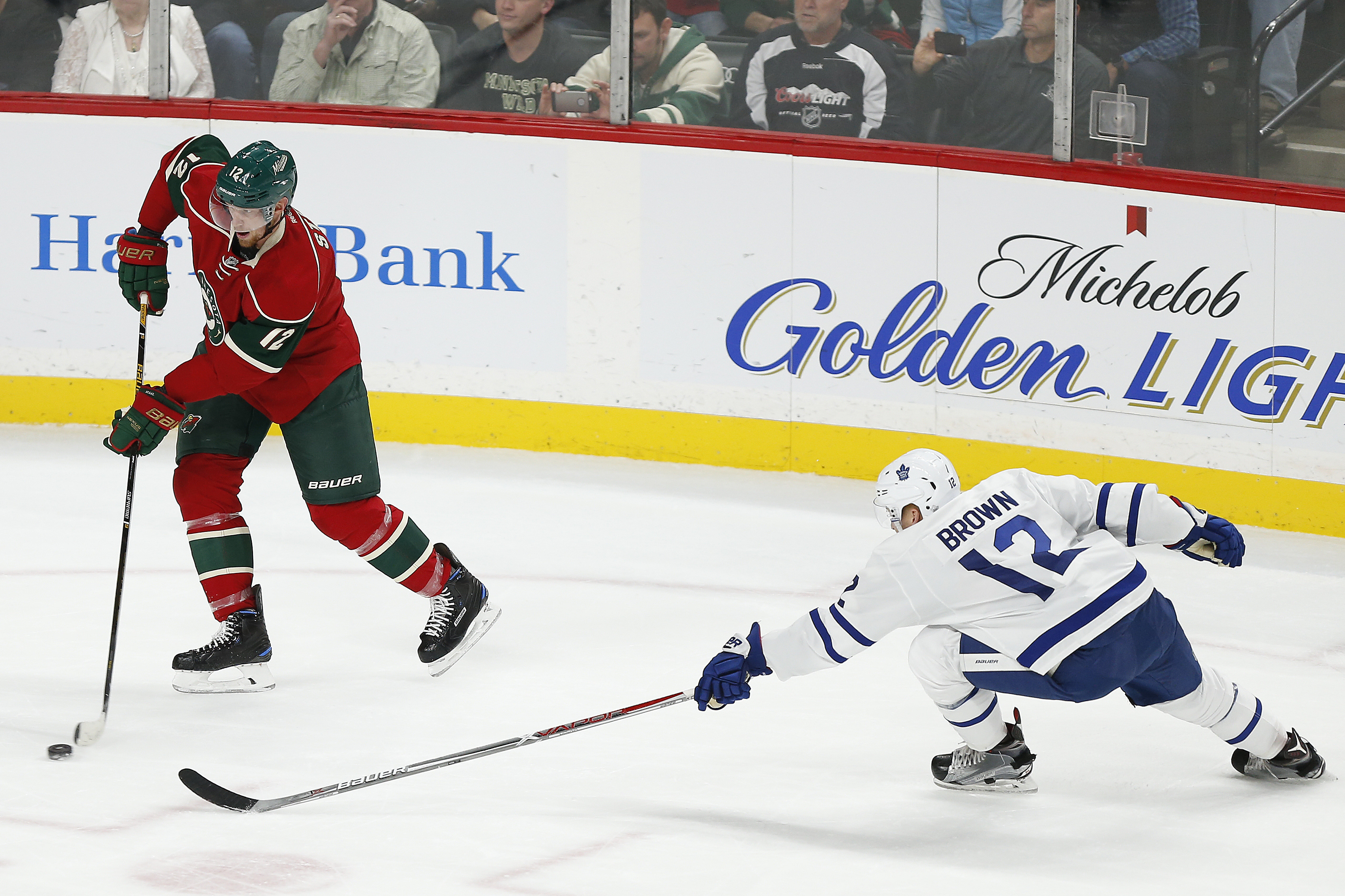 Staal scores twice as Wild beat Maple Leafs, 3-2