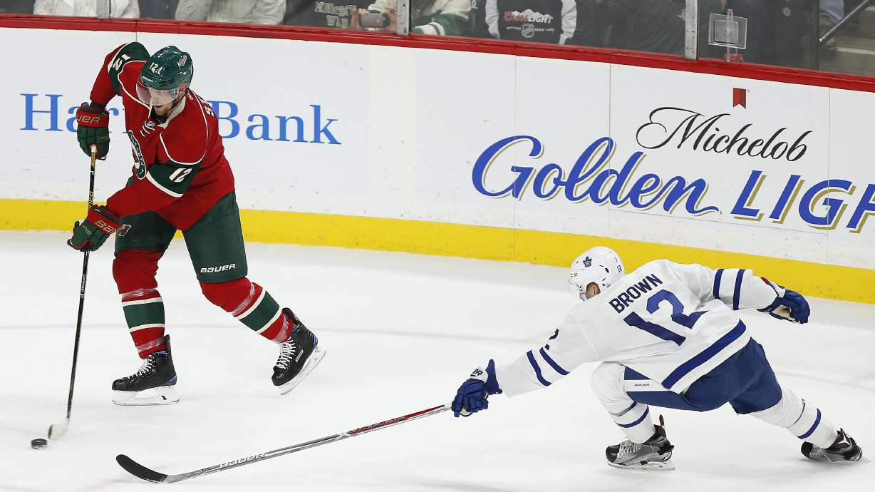 Staal scores twice as Wild beat Maple Leafs, 3-2