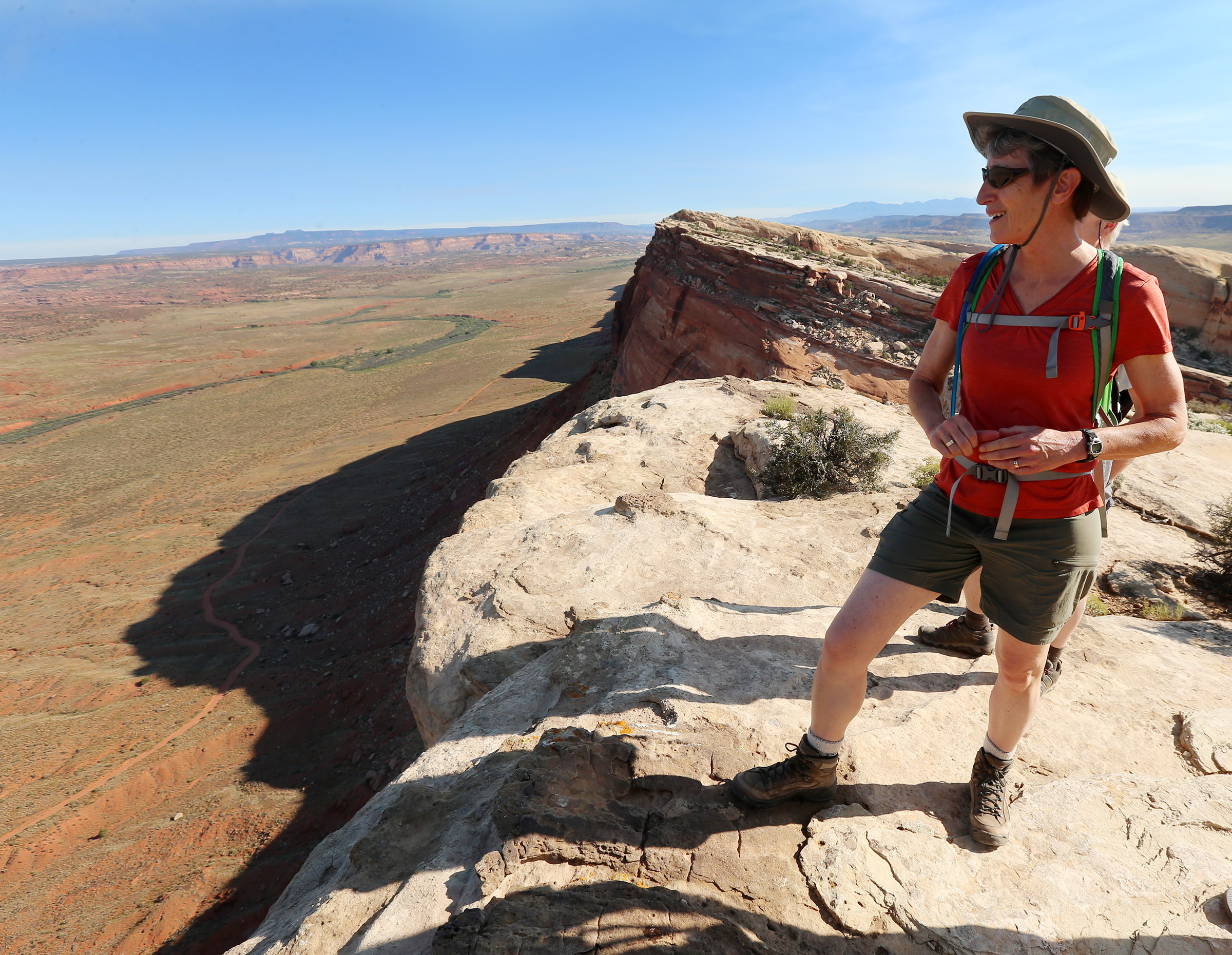 Interior Secretary Sally Jewell, stands on Comb Ridge as she visits rock art sites, some of witch have been vandelized in Southern Utah on Saturday, July 16, 2016. (Photo: Scott G Winterton, Deseret News, File)