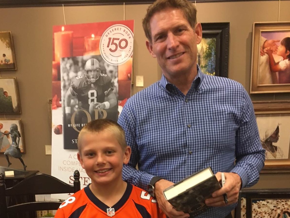 Steve Young signs excuse note for 9-year-old student