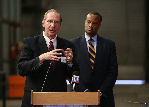 Eric Eddings, professor of chemical engineering at the University of Utah and research project leader, speaks at a press conference at the U.'s Industrial Combustion and Gasification Facility in Salt Lake City on Wednesday, Oct. 26, 2016 (Photo: Kristin Murphy, Deseret News)