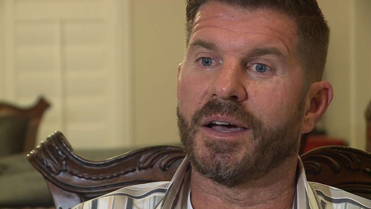 Kent Spencer Dean, 47, said his arrest was all a misunderstanding. H said he picked up a saw that fell out of a fire truck because he believed it was a traffic hazard lying in the street and intended on returning the saw when he could. (Photo: KSL TV)
