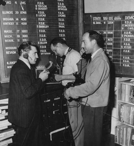 Presidential election results being tabulated at the KSL Radio Station in 1944 (Photo: Utah Division of History)