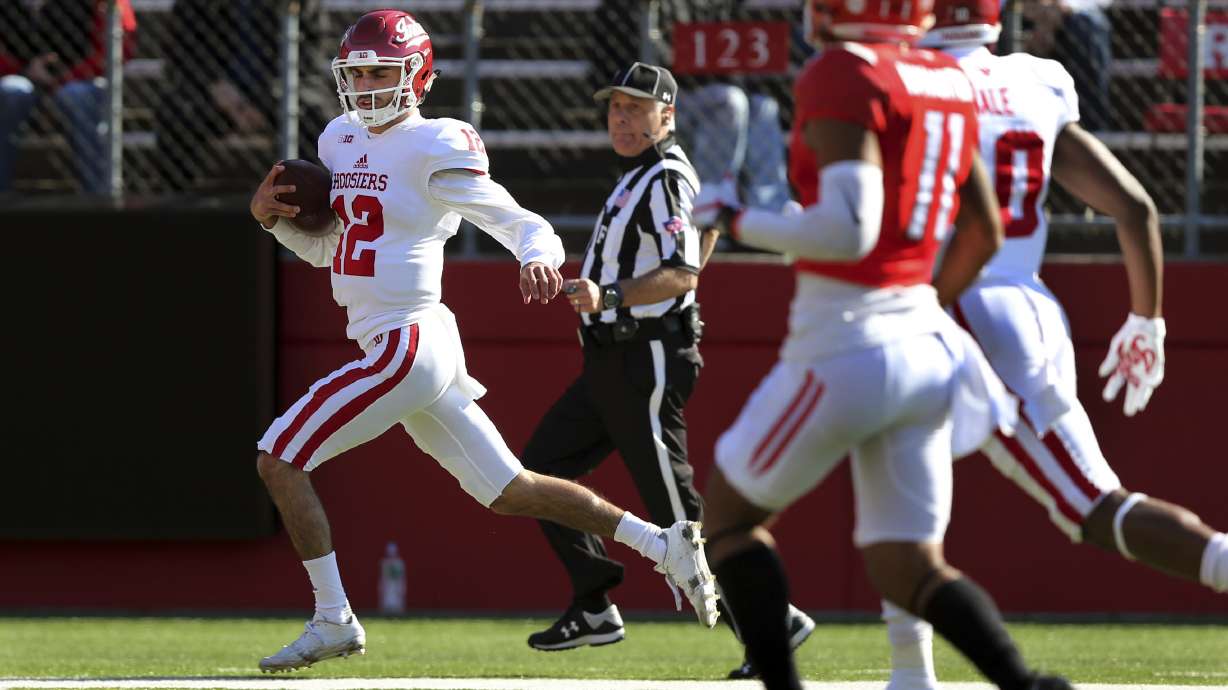 Redding runs for TD, Lagow throws 3 more, Indiana wins