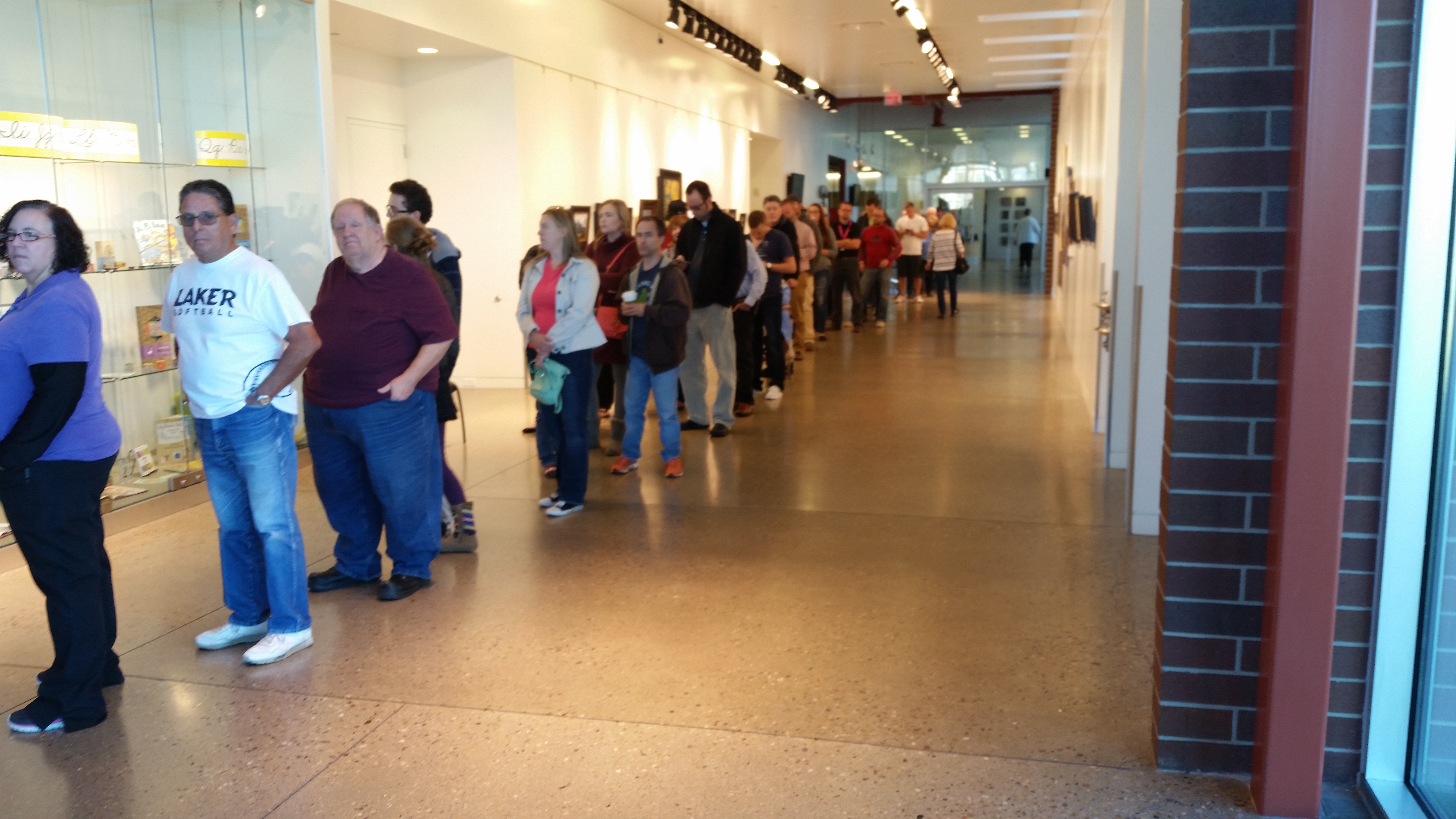 Voting lines at South Ogden Library. Photo credit: Morgan Wilkins