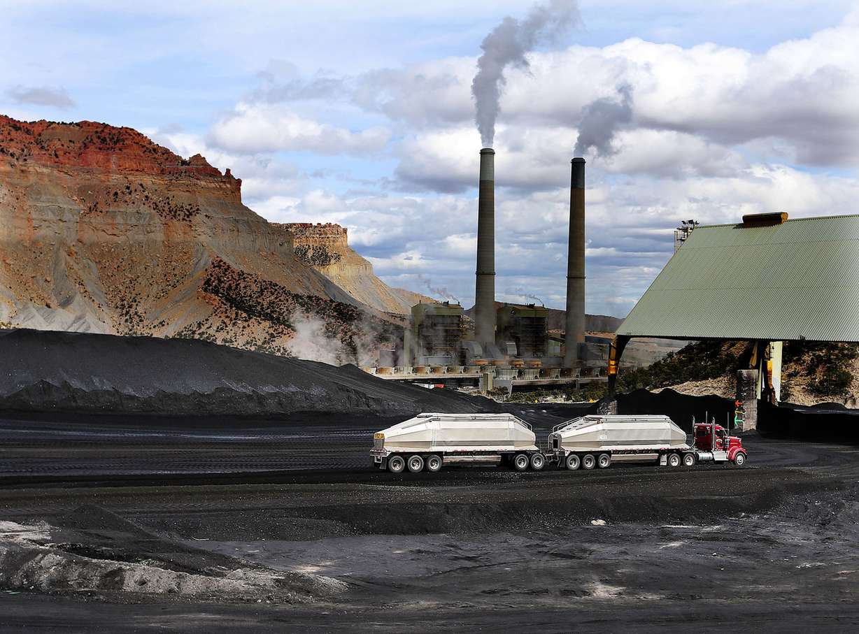 A truck dumps coal at the Huntington power plant in Huntington on Tuesday, March 24, 2015. (Photo: Ravell Call, Deseret News, File)