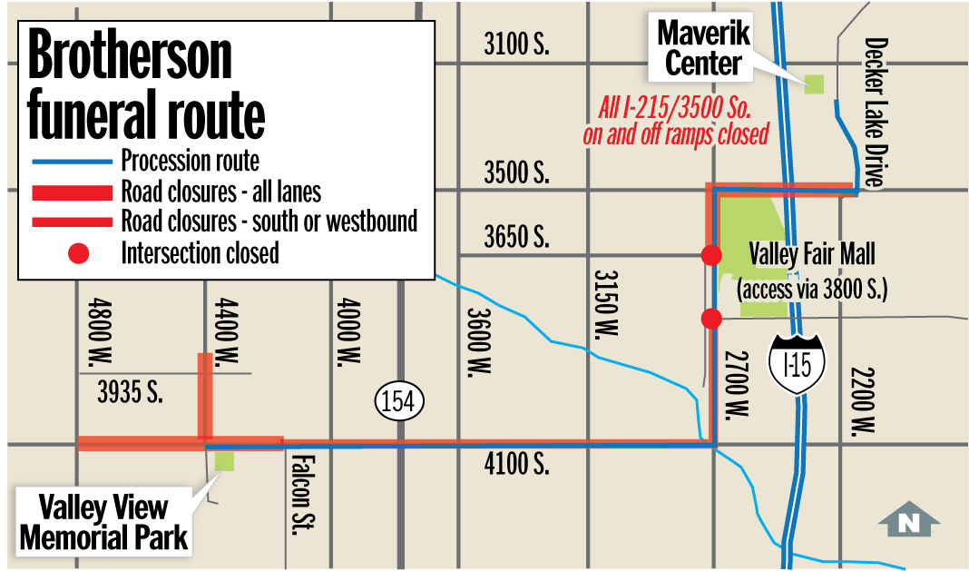 Brotherson funeral route and street closures (Photo: Heather Tuttle)