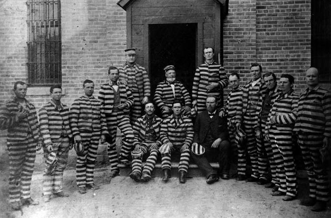 A photo of prisoners at the Sugar House Penitentiary taken sometime between 1888 and 1889. (Photo: Utah Division of History)