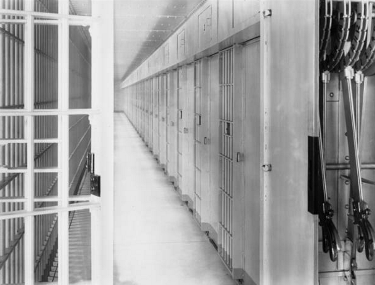 A look inside the corridor of one of the Sugar House Penitentiary cell buildings in 1909. (Photo: Utah Division of History)