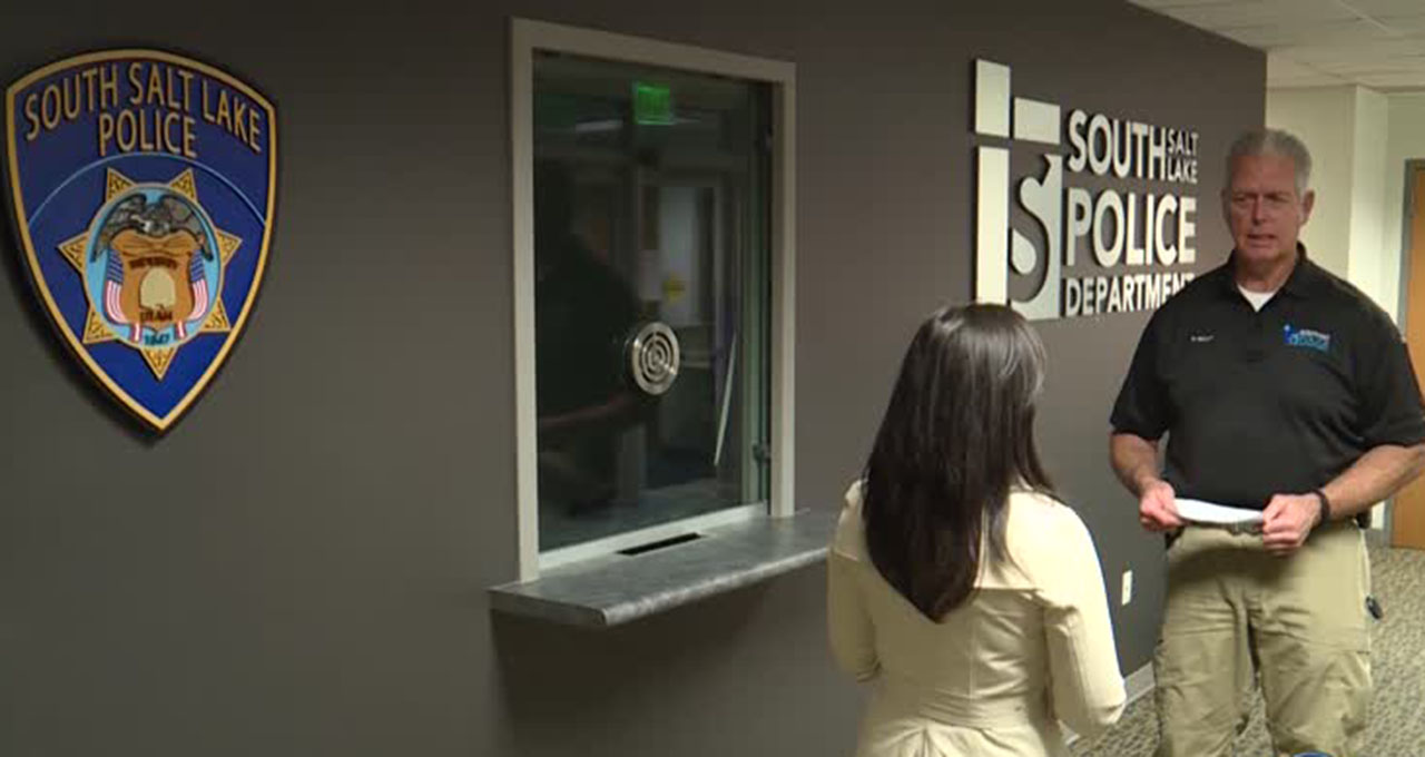 South Salt Lake police spokesman Gary Keller talks to KSL's Nicole Vowell. Photo: Tanner Siegworth, KSL TV