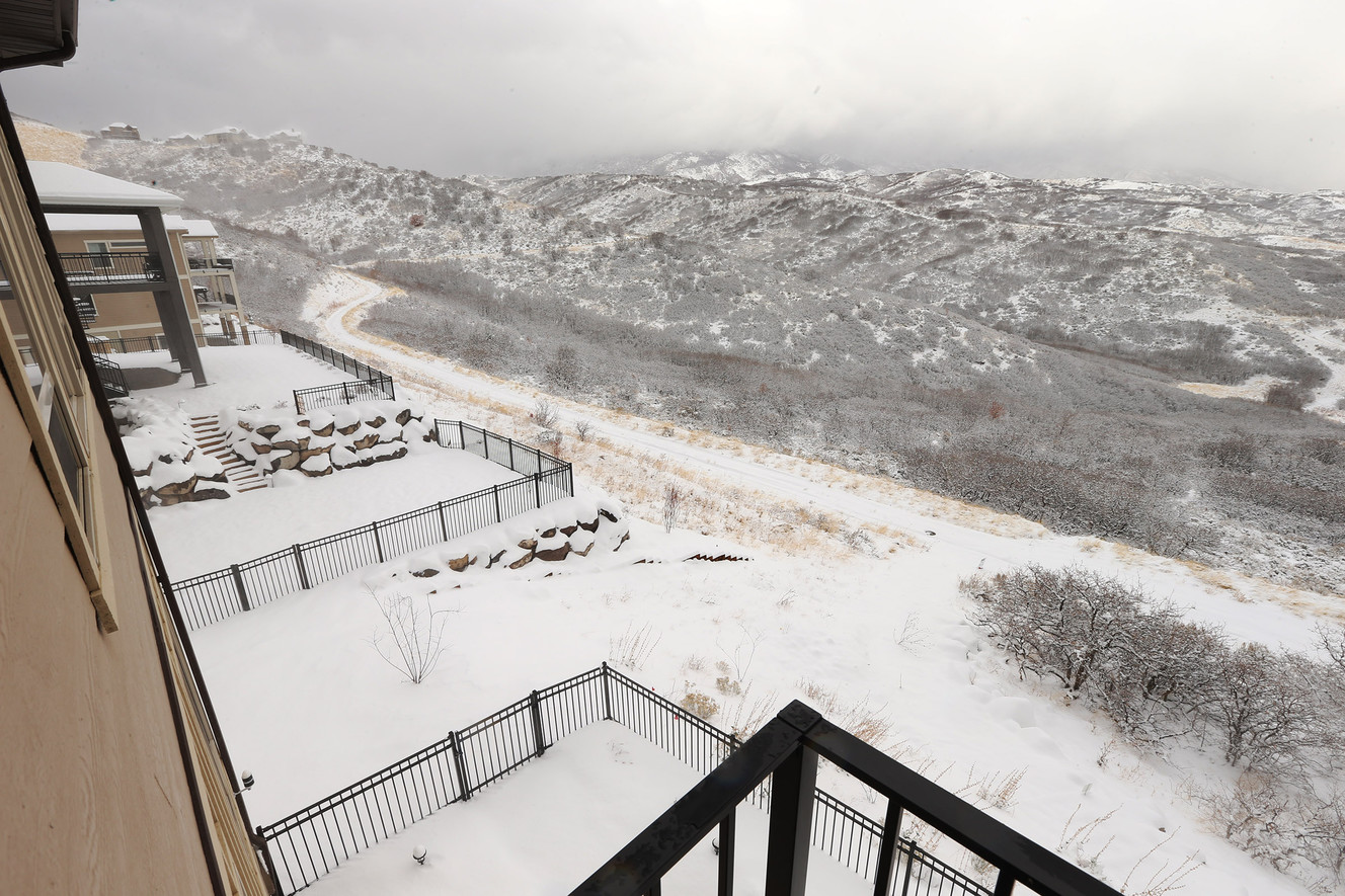 Beyond the property line is a portion of the land Leigh Brennan and several hundred others are trying to preserve in Draper on Monday, Nov. 28, 2016. (Photo: Scott G Winterton, Deseret News)