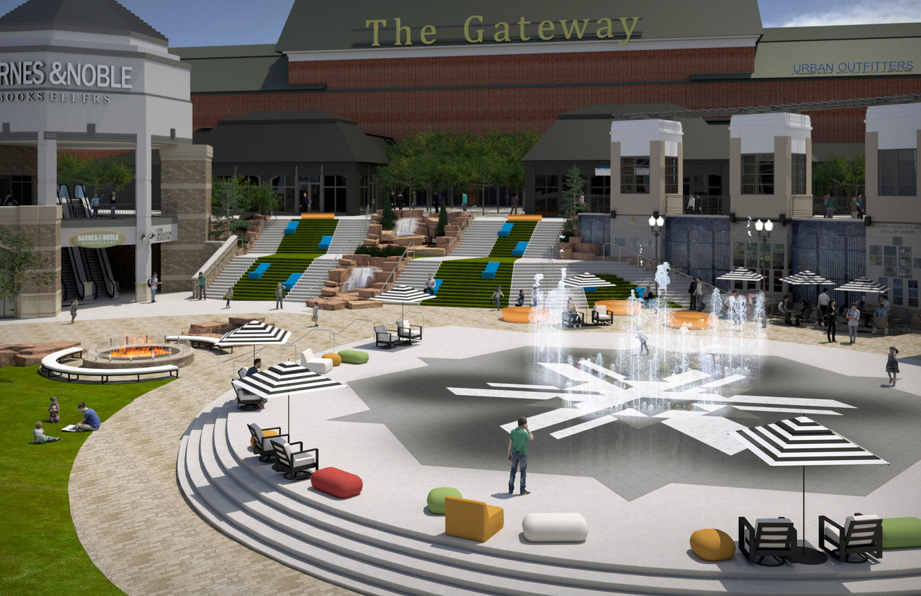 Artist rendering of the renovation project planned for The Gateway. Vestar, the property's owner, announced a $100 million redevelopment plan for the downtown shopping and entertainment center to take place over the next two to three years. (Photo: Vestar)