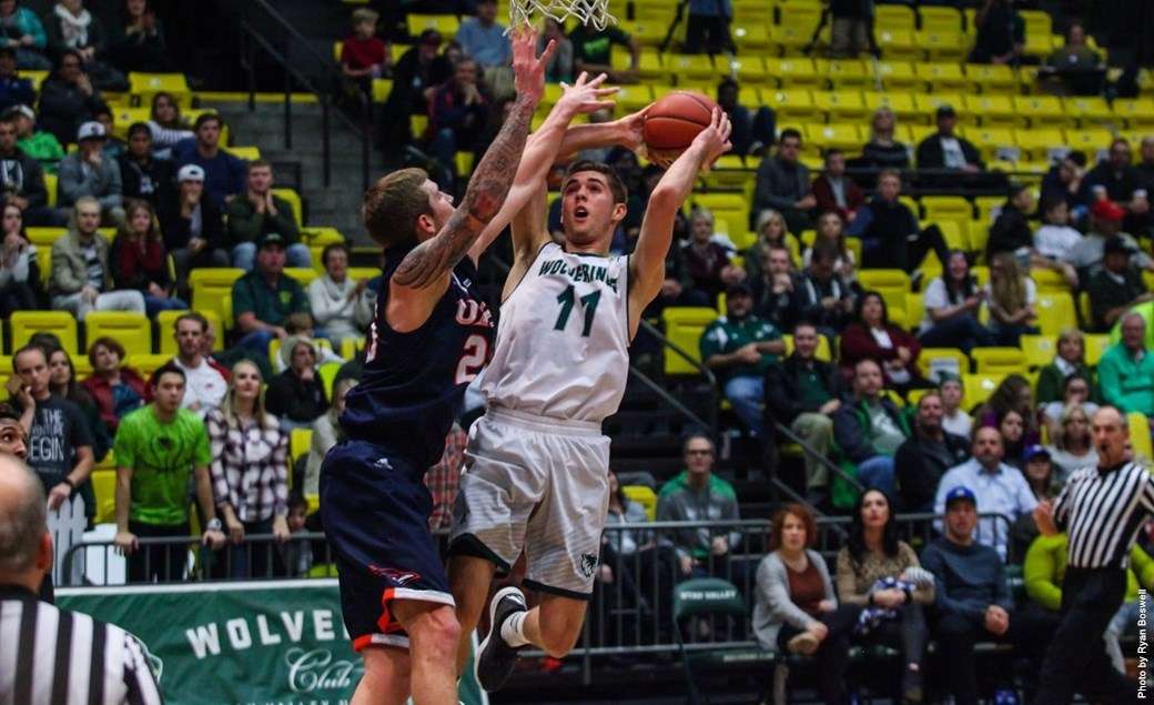 Conner Toolson played three seasons at Utah Valley, where he had 1,220 career points, 352 rebounds, 137 assists and 135 steals in 98 games player, including 21 points on 4-of-8 3-point shooting in the Wolverines’ record-setting 114-101 win at BYU in 2016. (Photo: Ryan Boswell, UVU Athletics)