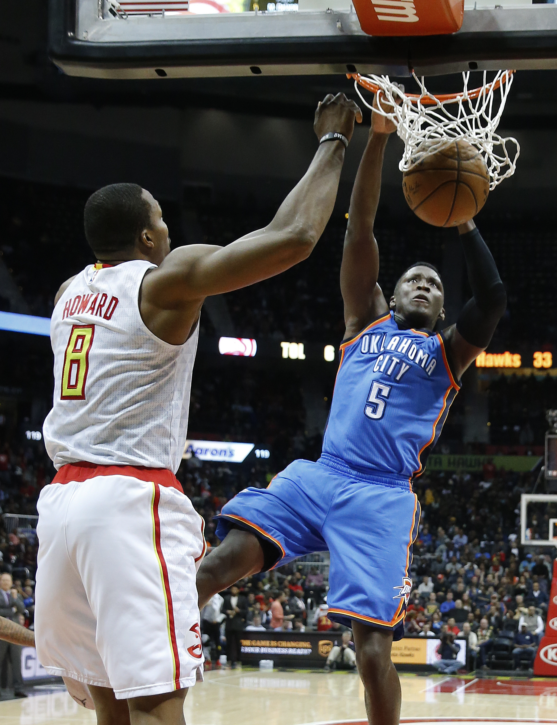 Westbrook's triple-double leads Thunder past Hawks, 102-99