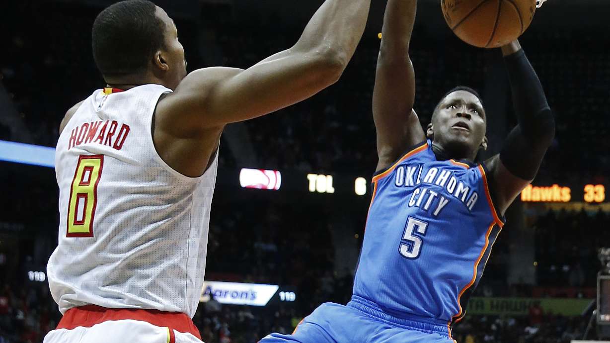 Westbrook's triple-double leads Thunder past Hawks, 102-99