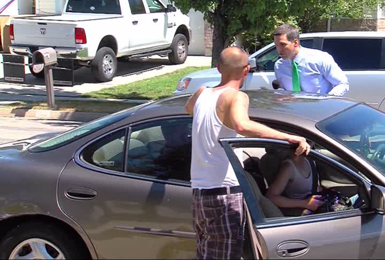 Sean Henderson and KSL's Mike Headrick in August 2016. Photo: KSL TV