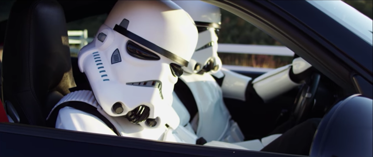 Actors portray stormtroopers in a video by the Coalition to End Distracted Driving, part of campaign about the dangers of texting behind the wheel. (Photo: YouTube)