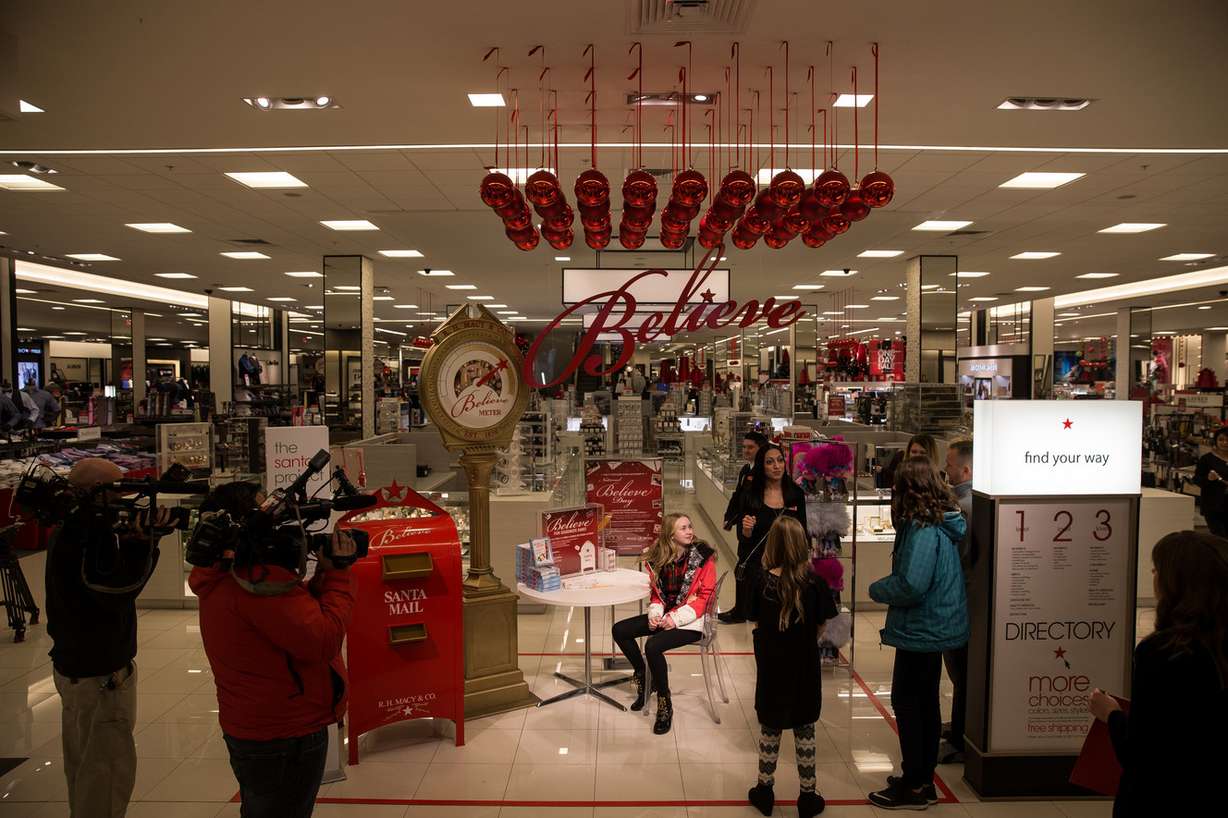 Rylee Bess, center, sits down to write a letter to Santa at the Macy's at City Creek Center in Salt Lake City on Friday, Dec. 9, 2016.Photo: Spenser Heaps, Deseret News