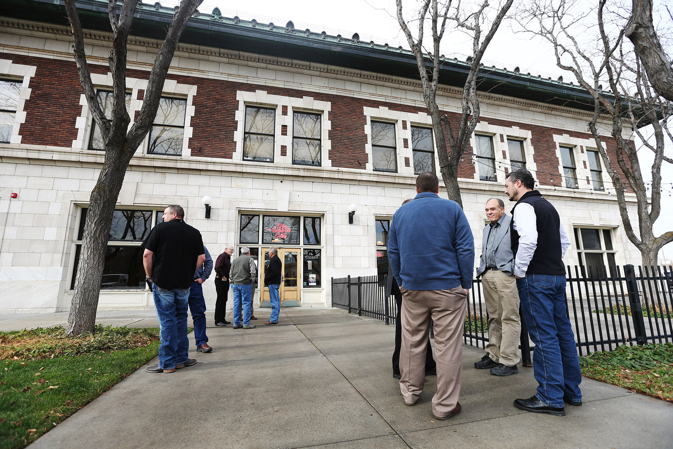 Patrons wait for the Rio Grande Cafe to open in Salt Lake City on Tuesday, Dec. 13, 2016. (Photo: Scott G Winterton, Deseret News)