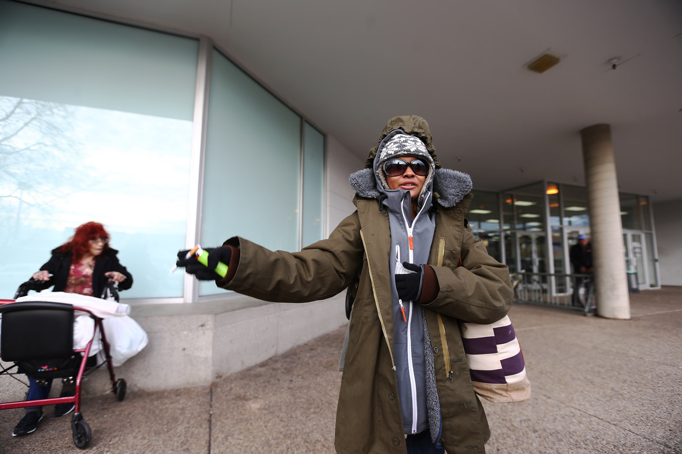 While standing in the parking lot at the Deseret Industries facility at 131 E. 700 South on Tuesday, Dec. 13, 2016, Shorty discusses Salt Lake City's plans to build a new homeless resource center on the site. (Photo: Scott G Winterton, Deseret News)