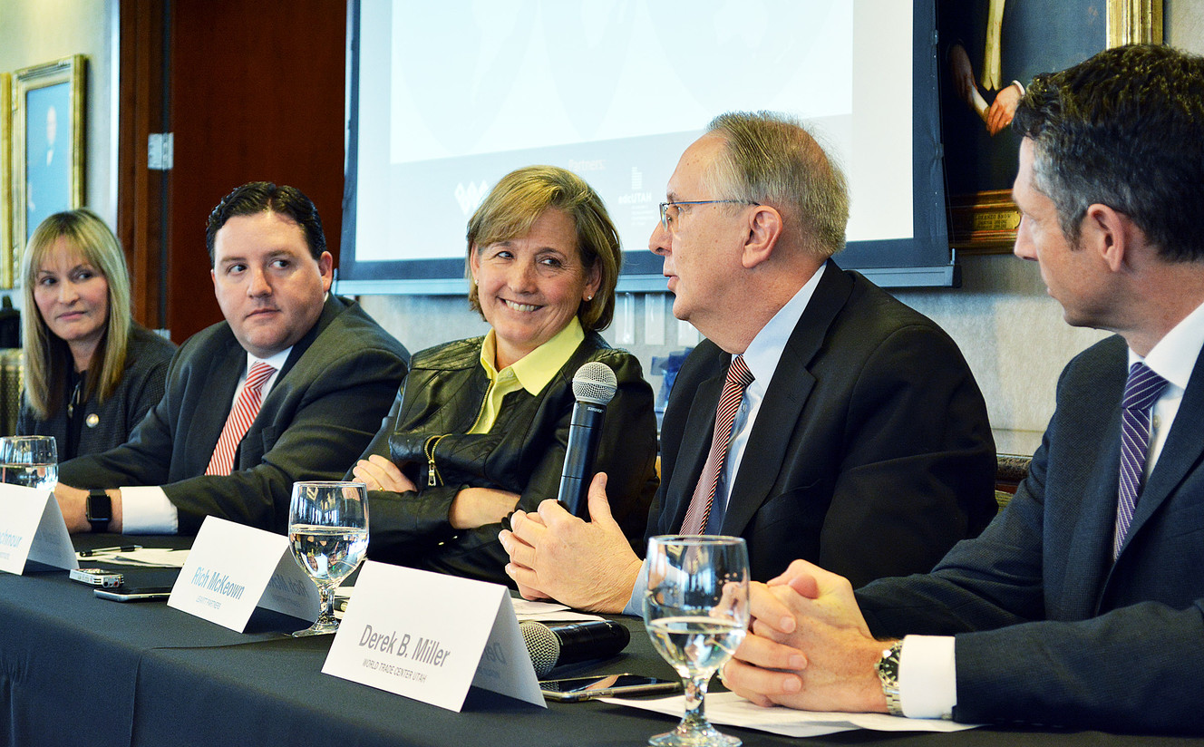 Richard McKeown, CEO at Leavitt Partners, speaks during a panel discussion titled, “Thought Leader Symposium: Utah’s Economy Under a Trump Administration.” The event — hosted by Zions Bank on Wednesday, Dec. 13, 2016 — was a dialogue on how Utah’s economy, including tax policy, international business, energy and health care might change over the next four years during the Trump presidency. (Photo: Teren Taniuchi, World Trade Center Utah)