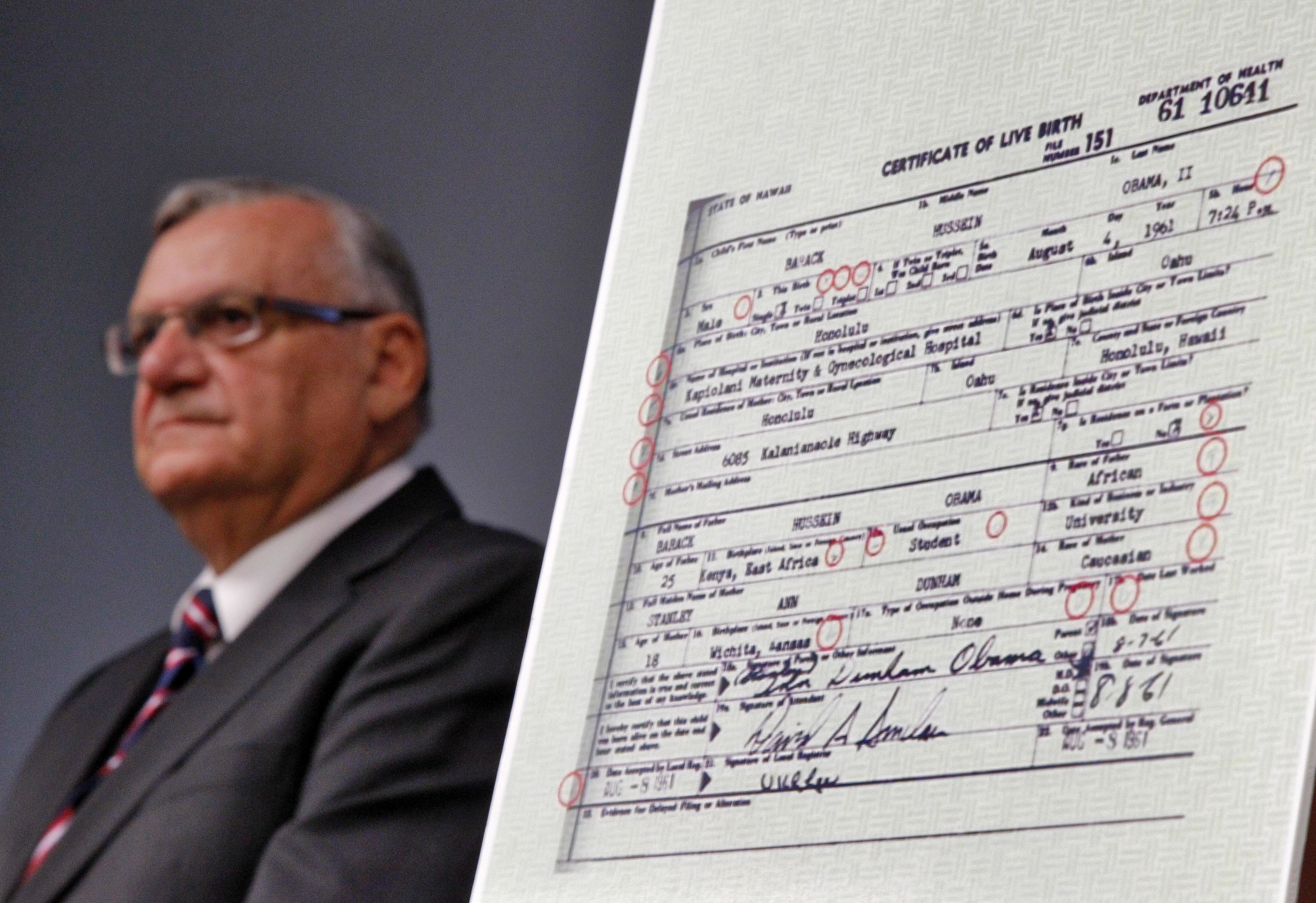 Sheriff Joe Arpaio closes probe of Obama birth certificate