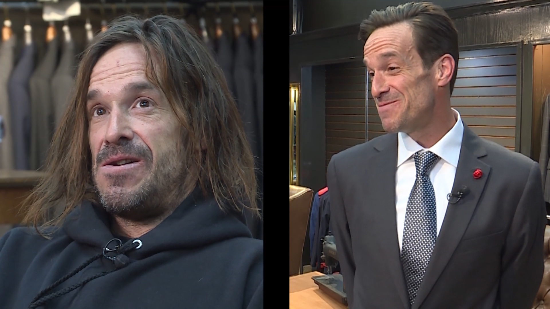 Before and after photos of James Sabey. Photo: Mike DeBernardo, KSL TV