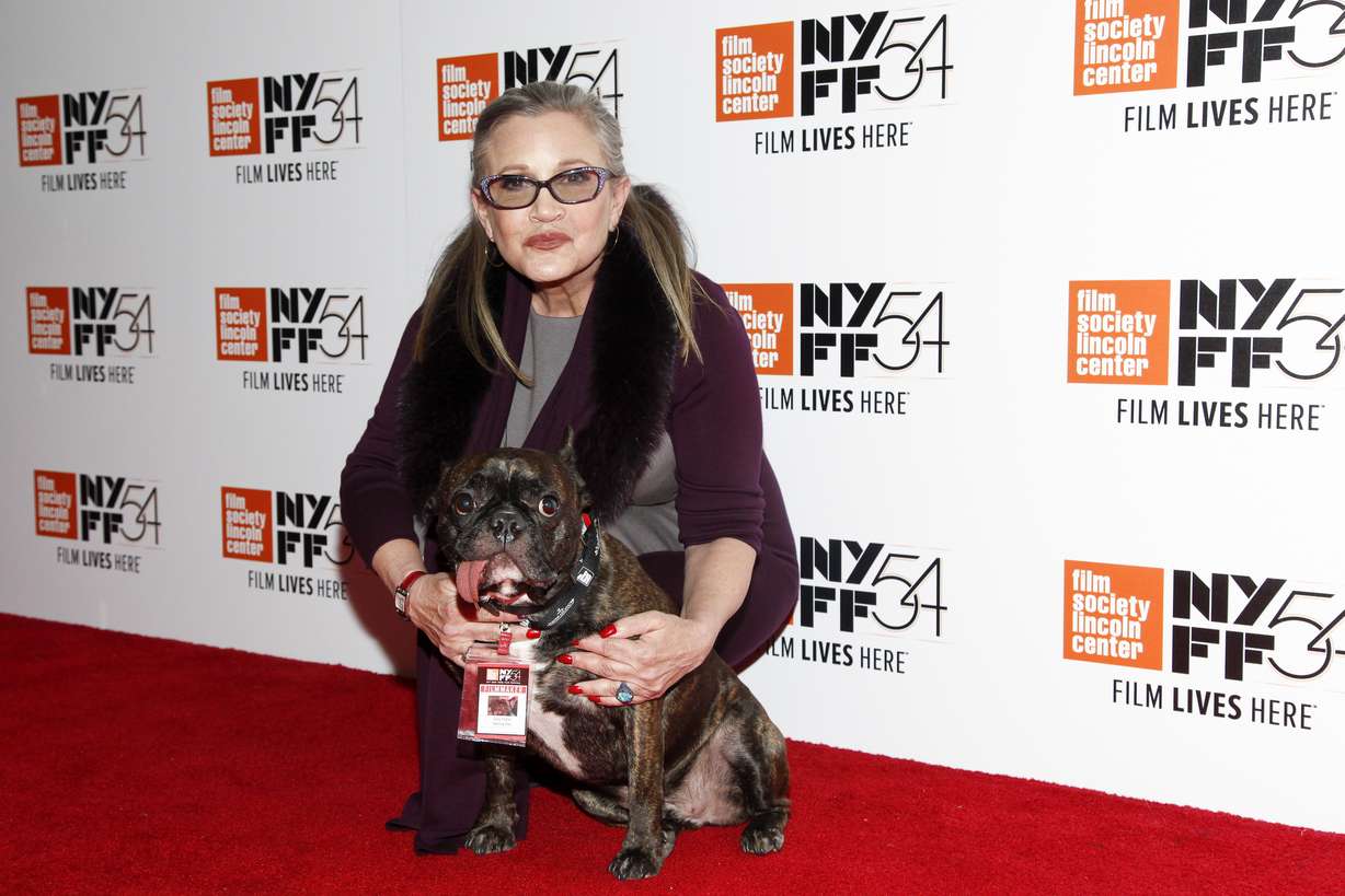 Actress Carrie Fisher attends a special screening of, "Bright Lights: Starring Carrie Fisher and Debbie Reynolds", at Alice Tully Hall on Monday, Oct. 10, 2016, in New York. (Photo by Andy Kropa/Invision/AP)