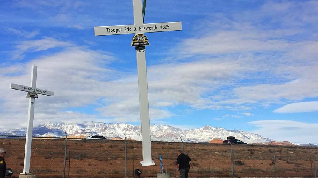 DATS Trucking sets 15th memorial cross for UHP trooper