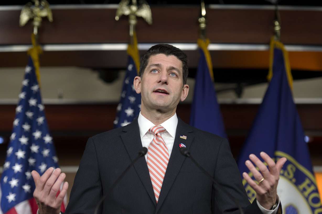 In this Dec. 8, 2016 file photo, House Speaker Paul Ryan of Wis. speaks during a news conference on Capitol Hill in Washington. Photo: AP Photo