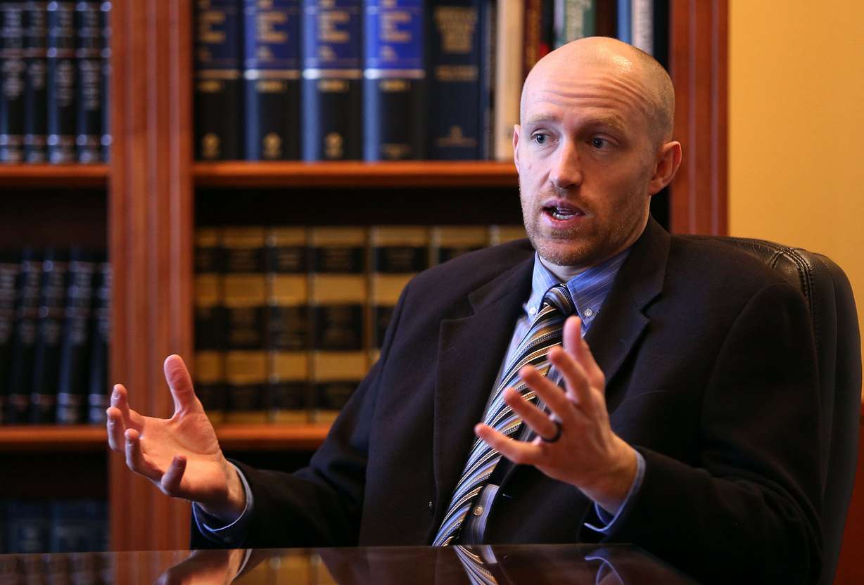 Attorney Eric Olson talks about a wrongful death lawsuit against Peppermill Casinos, Inc., at his office in Salt Lake City on Tuesday, Jan. 3, 2017. Delphine John, 44, and her daughters Delilah Ramirez, 20, and Anaya Adame Orozco, 3, were killed by a drunken driver who was driving back to Utah after being served alcohol at the Peppermill in Wendover. (Photo: Kristin Murphy, Deseret News)