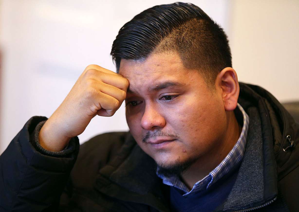 Aljerino Ramirez gets emotional during an interview at his attorney Eric Olson's office in Salt Lake City on Tuesday, Jan. 3, 2017. Ramirez's mother and two sisters were killed by a drunken driver who driving back to Utah after being served alcohol at the Peppermill Casino in Wendover. (Photo: Kristin Murphy, Deseret News)
