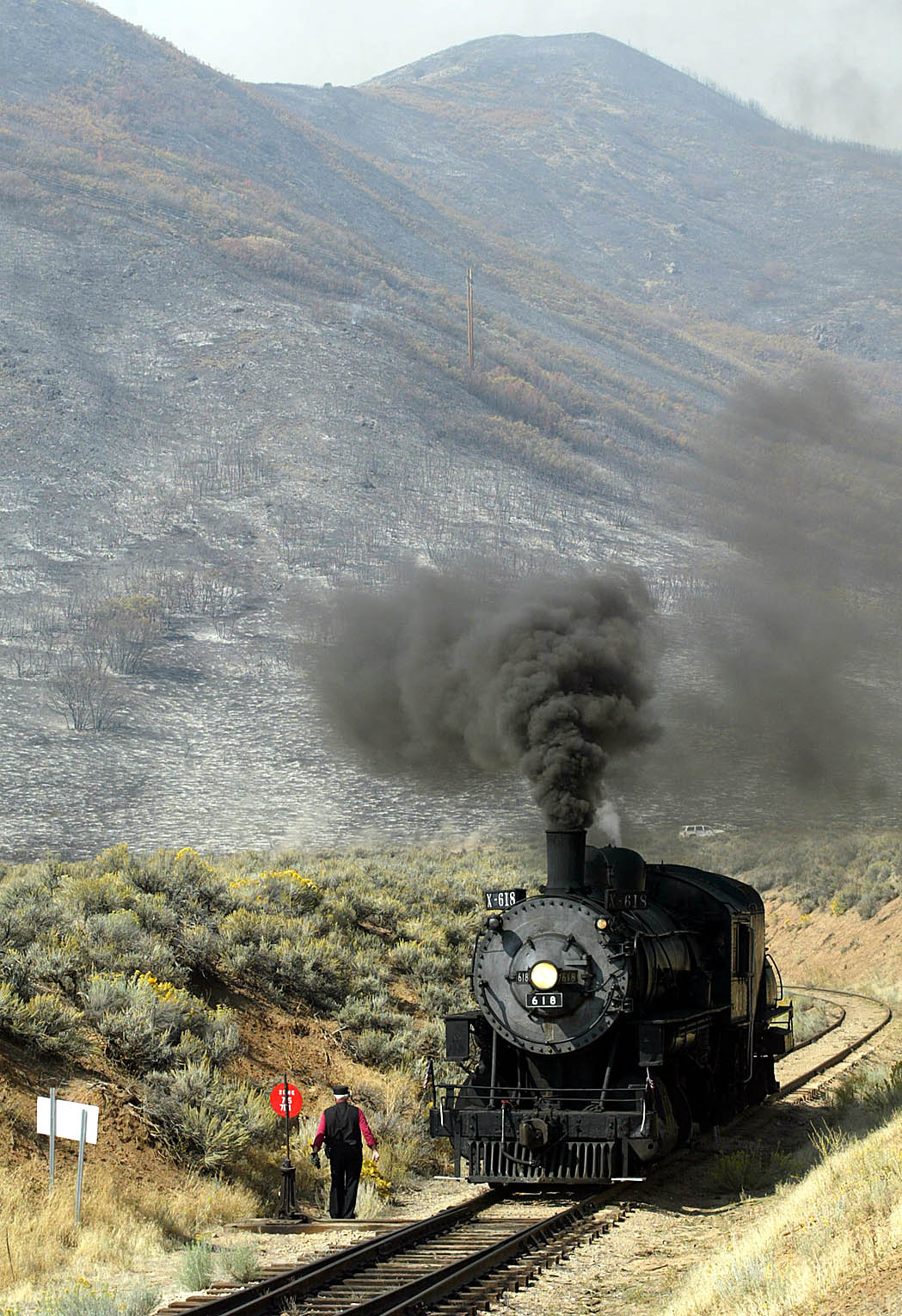 The Heber Creeper engine prepares to turn around and head back seven miles out from the Heber Depot in 2003. (Photo: Deseret News Archives)