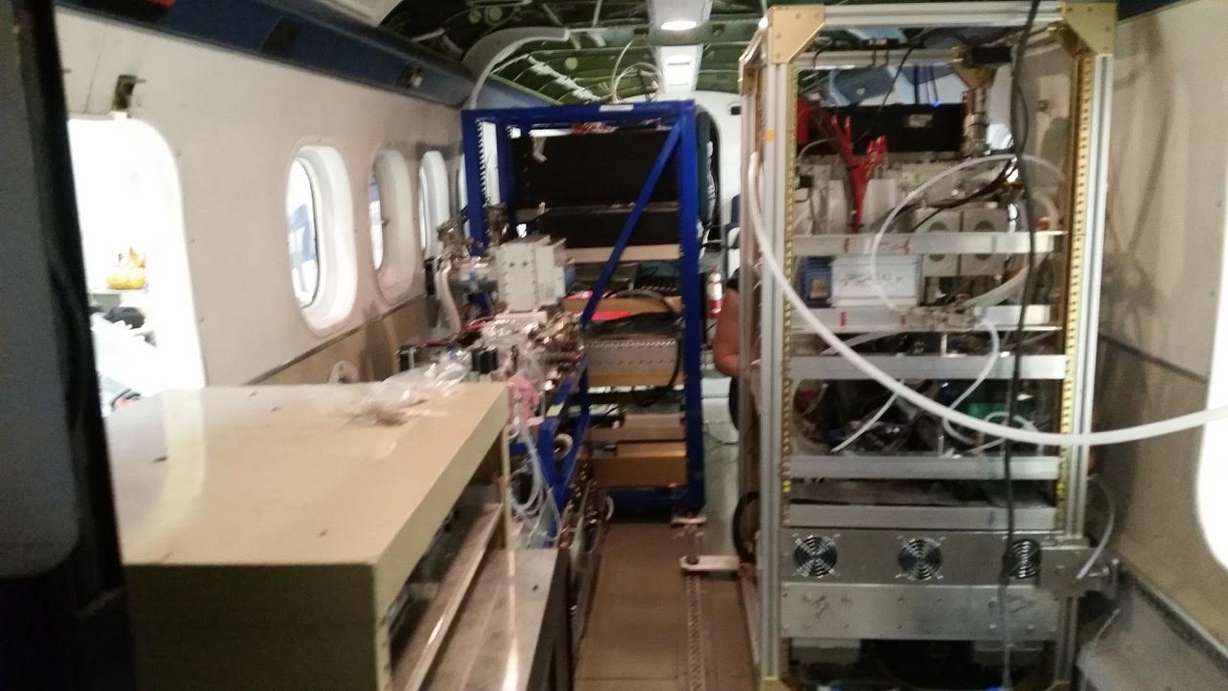 Equipment on the Twin Otter, a light plane that will take to the skies to gather data on Utah's inversions. (Photo: Steve Brown, NOAA)