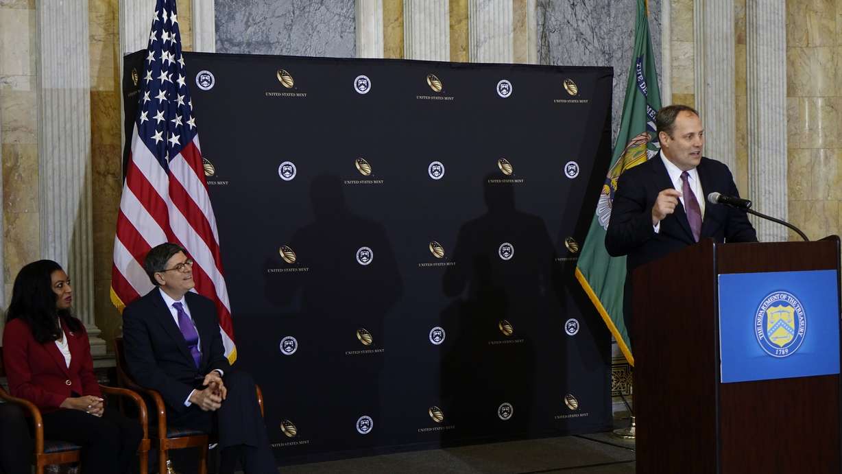 Rhett Jeppson, principal deputy director of the U.S. Mint, speaks at an announcement ceremony for the 225th Anniversary coin on Thursday, Jan. 12, 2017. (Photo courtesy U.S. Mint)