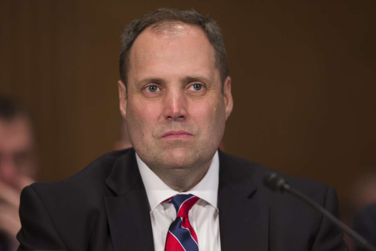 Rhett Jeppson looks on during a Senate Banking Committee hearing on Capitol Hill, on Tuesday, March 15, 2016, in Washington while interviewing to be Director of the United States Mint. (Evan Vucci, AP Photo, File)