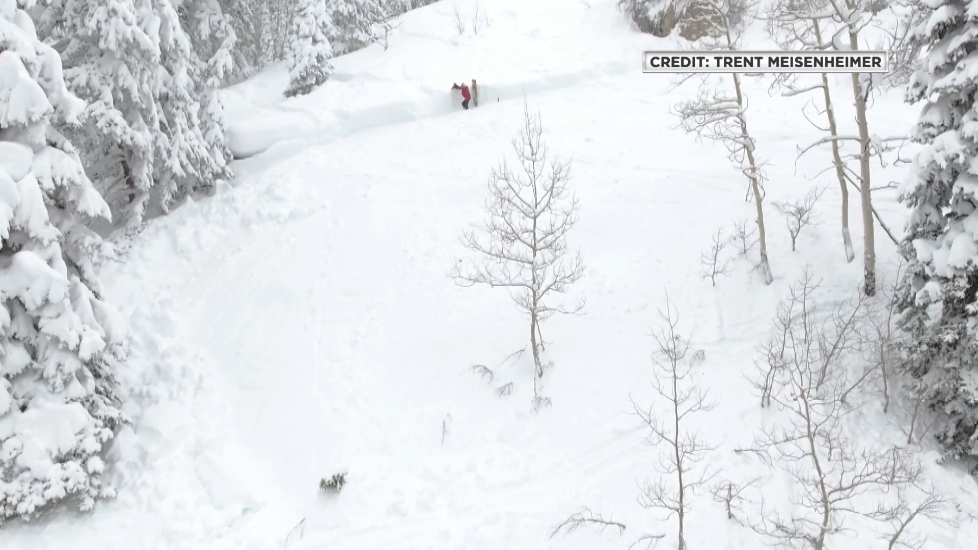 Two snowboarders are "lucky to be alive," police say, after an avalanche overtook them on a backcountry slope Wednesday. (Photo: Trent Meisenheimer)