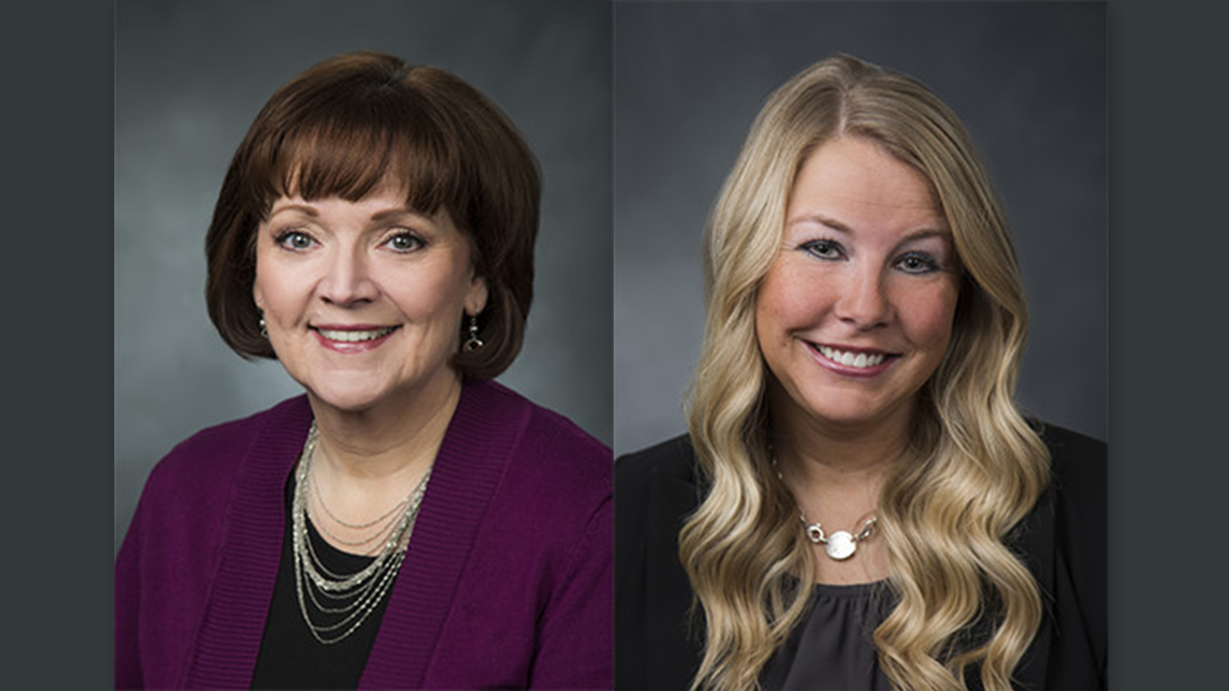 Lisa M. Leavitt (left) and Tiffany Turley (right). (Photo: Aaron Cornia, BYU Photo)