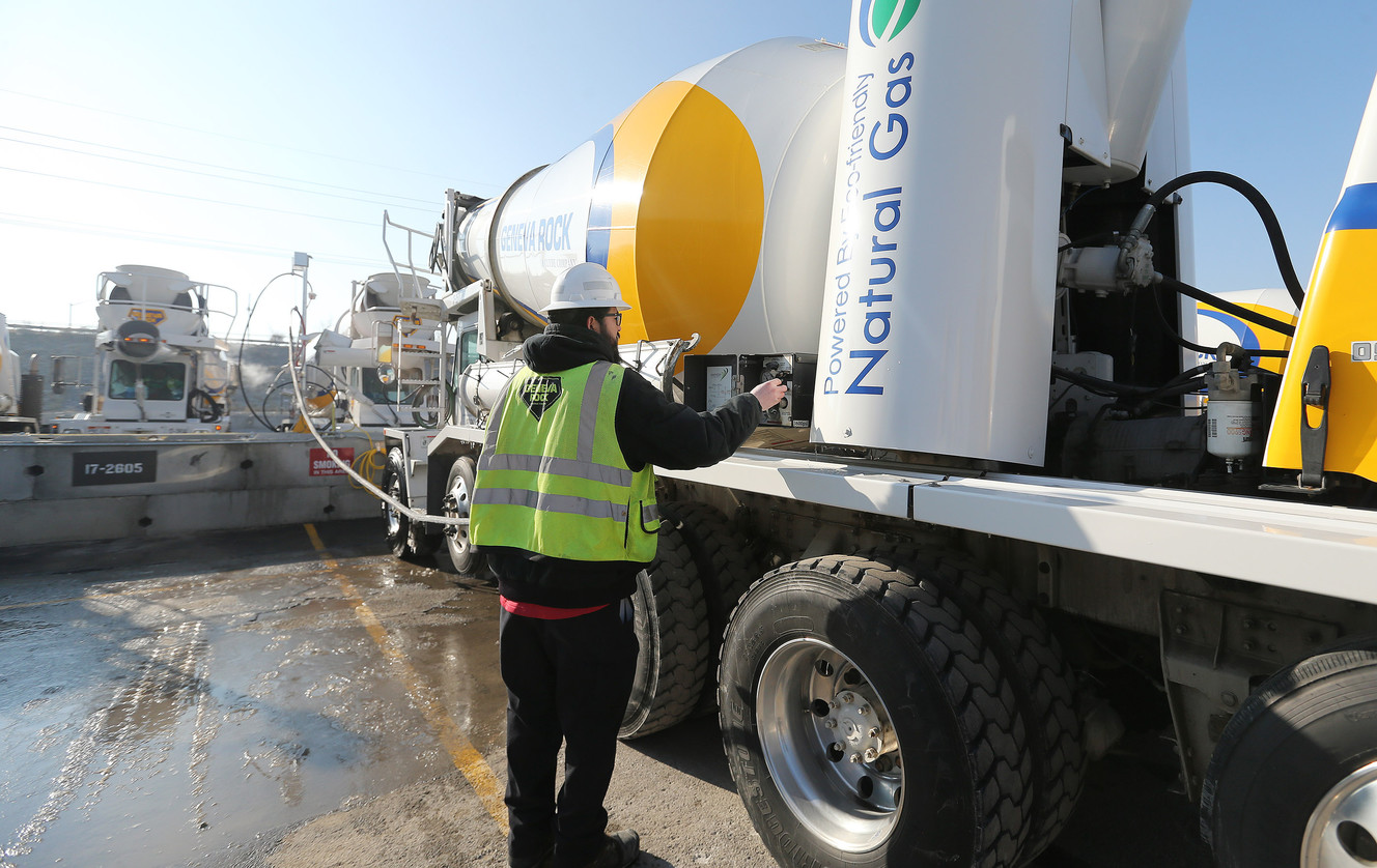 Geneva Rock cements cleaner air future with new trucks, refueling station