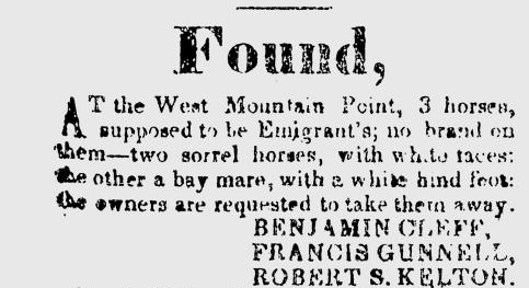 A classified ad from the Sept. 21, 1850 edition of the Deseret News.
