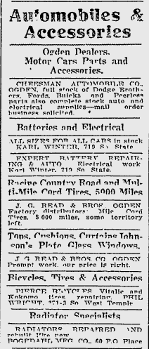 An ad that ran in the May 2, 1919 edition of the Deseret News.