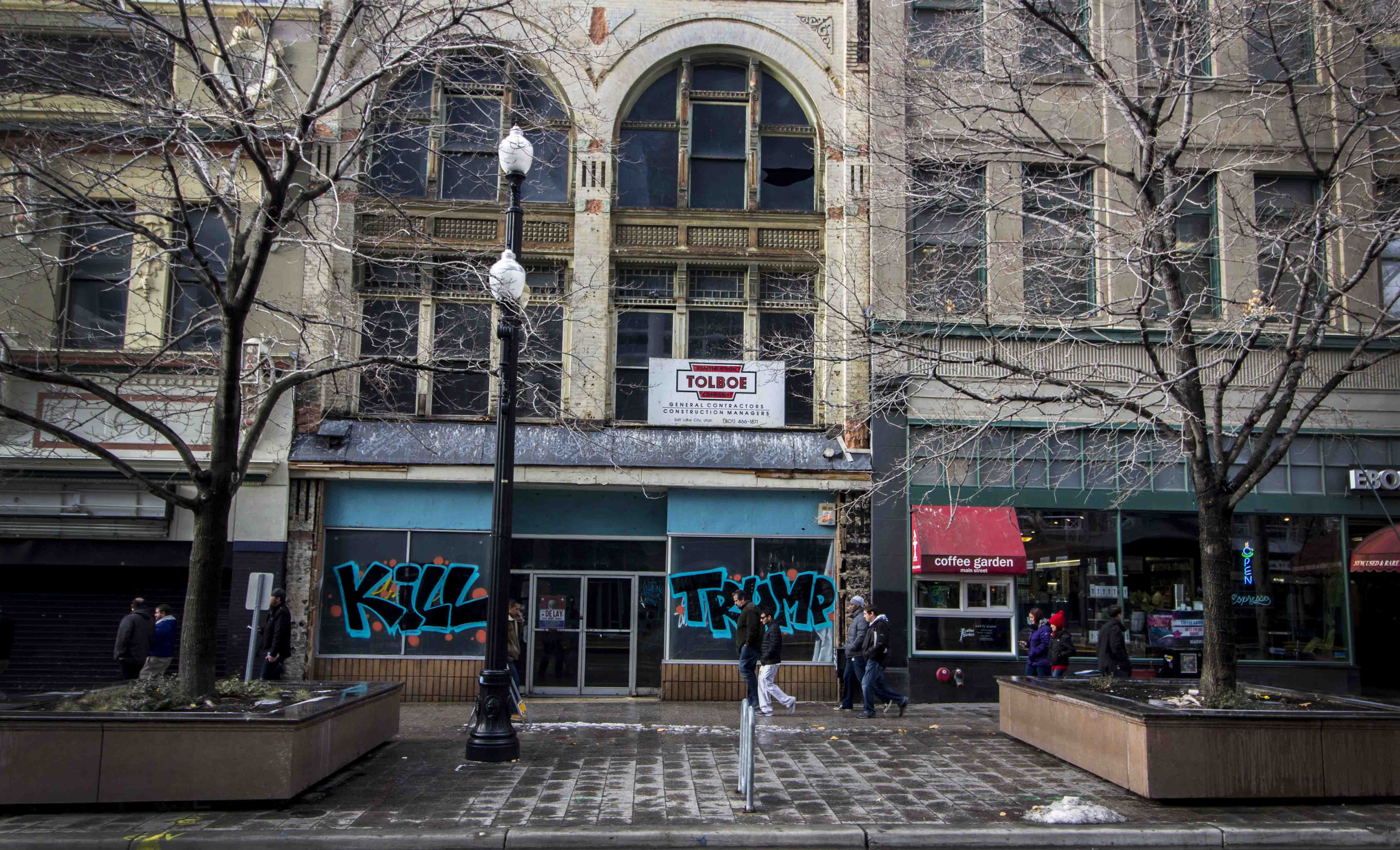 SLC police investigate 'Kill Trump' graffiti found downtown