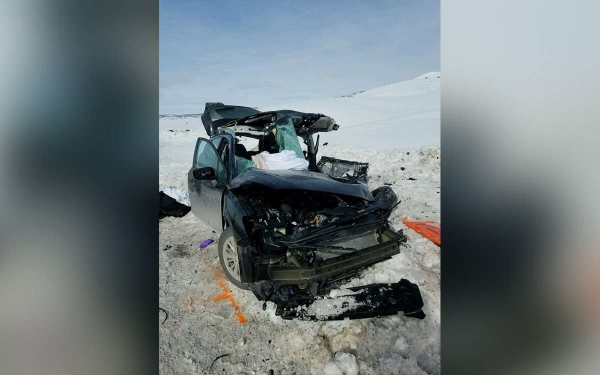 Photo of the vehicle Tyson Mason, 29, was driving when it was hit head-on by a pickup truck along U.S. Highway 40 near Strawberry Reservoir Sunday, Jan. 22, 2017. Mason died in the accident. (Photo: Utah Highway Patrol)