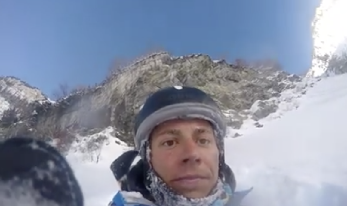 Utah skier captures video of himself falling off 150-foot cliff, surviving with no injuries