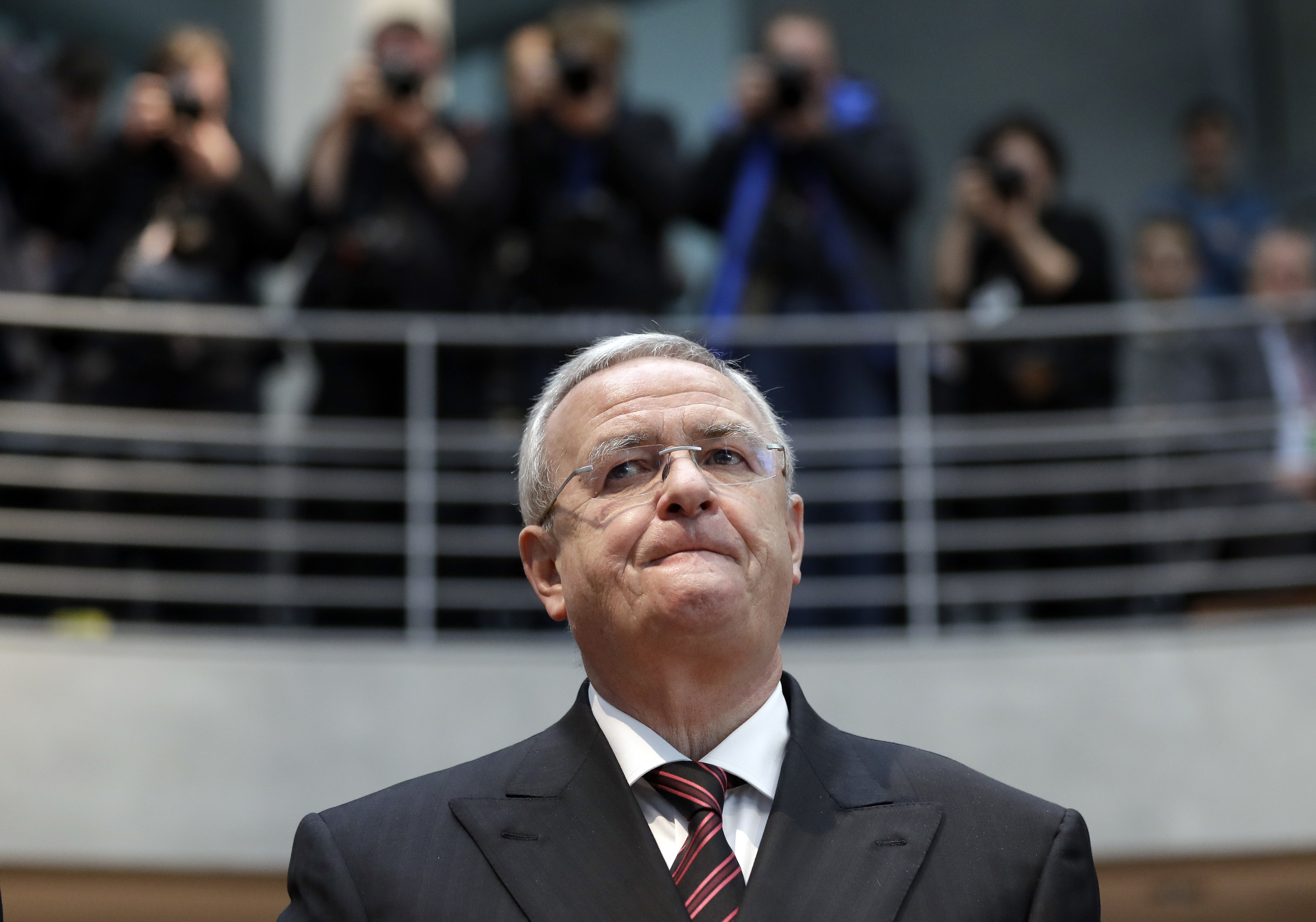 In this Jan. 19, 2017 file picture, Martin Winterkorn, former CEO of the German car manufacturer Volkswagen, arrives for questioning at an investigation committee of the German federal parliament in Berlin, Germany. Photo: AP Photo