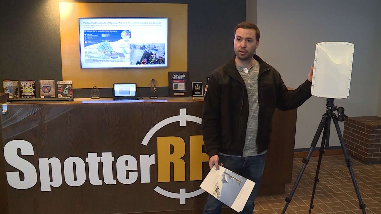 Byron Garvin, an engineer for Orem-based company SpotterRF, says his company has created a radar that can detect an avalanche up to 60 seconds before it starts. (Photo: KSL TV)