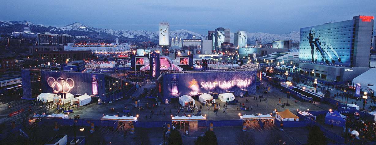 Salt Lake City skyline during the 2002 Olympics as seen from KSL. (Photo: Ravell Call, Deseret News, File)